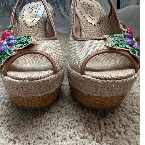 Anthropologie Poetic‎ Licence Petal Pusher Sandals Wedge Size 8 - Picture 7 of 12